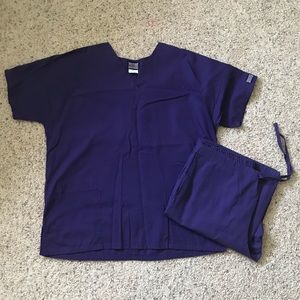 Purple medical scrub outfit